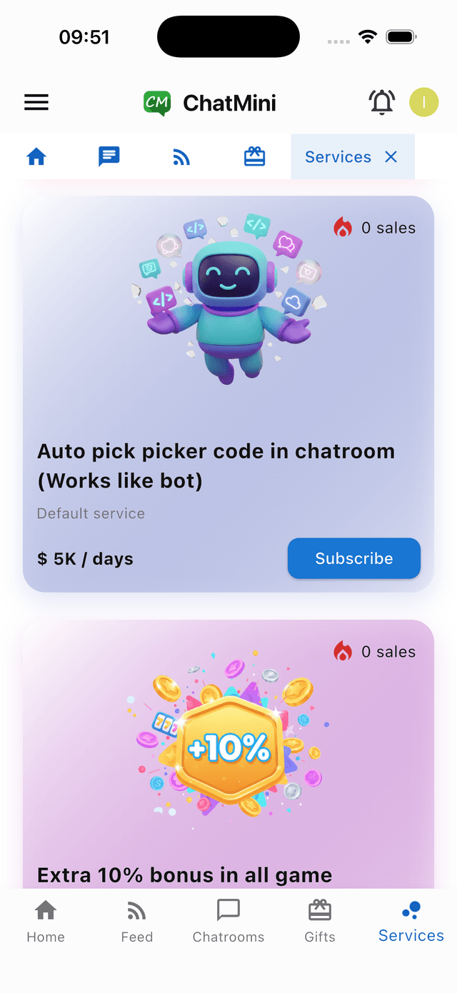 ChatMini Services - Explore exciting features
